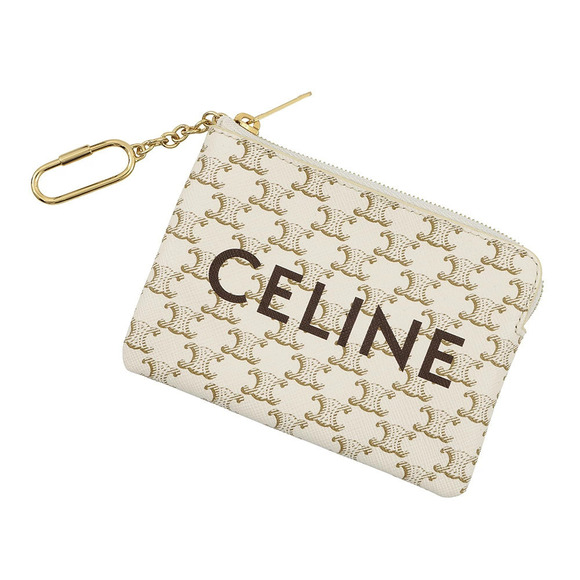 Celine Handbags - Celine coin case Wallet Triomphe Keyring Purse White WALLET